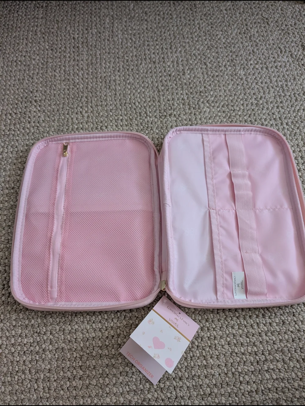 LoveShackFancy X Yoobi Pink Floral Tech Organizer Case Floral Pink NWT